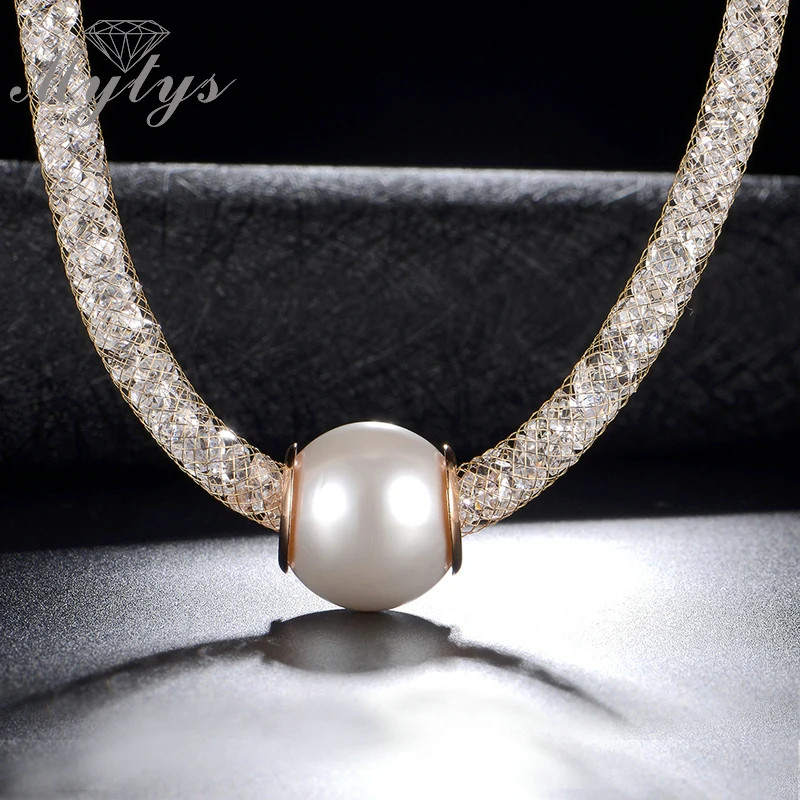Женское Ожерелье Из Сетчатой проволоки Mytys N373|wire mesh necklace|necklaces for womencrystal collection |