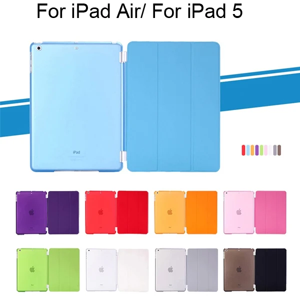 

For iPad Air iPad 5 Magnetic Case Luxury Ultra Slim Stand Smart Sleep Wake UP PU Leather Case Front Cover with Back Cover Skin