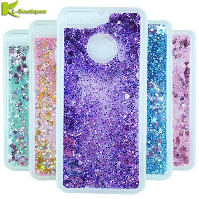 Special Price Huawei P Smart Case on for Fundas Huawei P Smart Soft Liquid Dynamic Case for Capa Huawei PSmart Enjoy 7s Coque Glitter Covers 