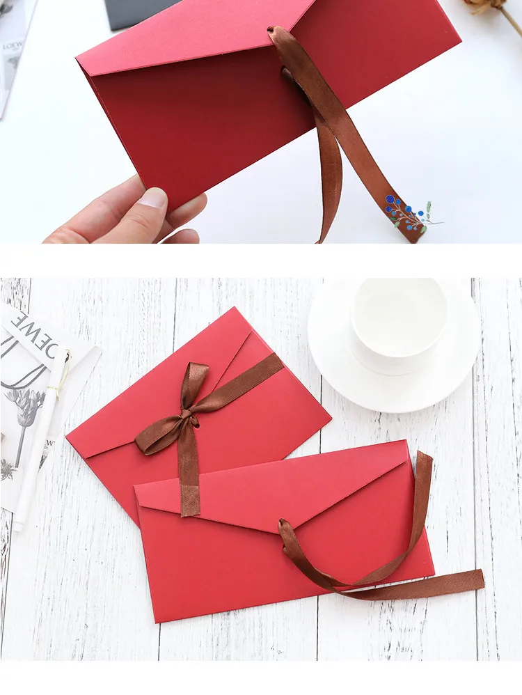 10 шт./упак. творческий высококлассные Красивая Ретро Western Ribbon конверты Цвет Свадебные Приглашения
