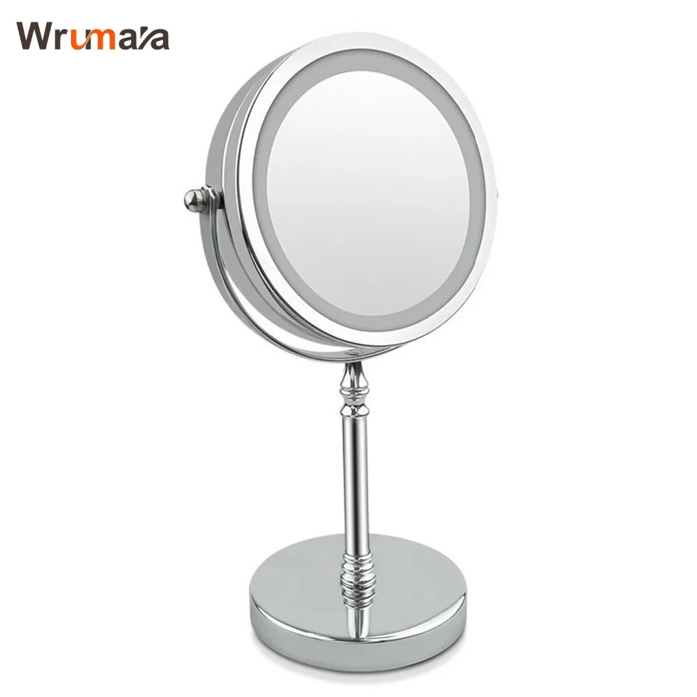 Зеркало для макияжа Wrumava круглое двухстороннее с 10 кратным увеличением 17