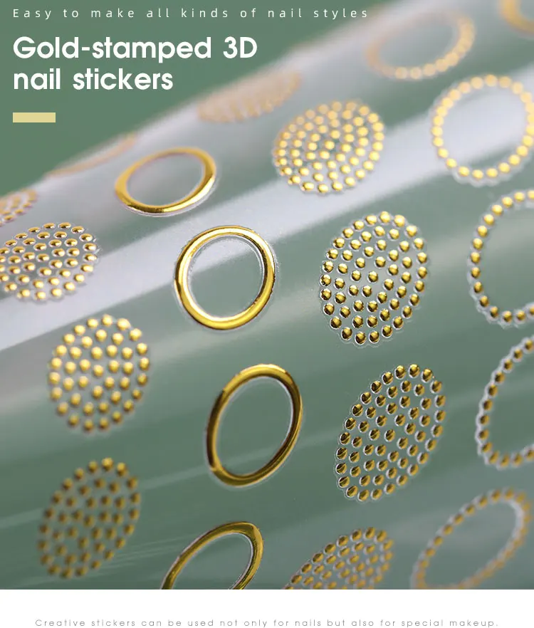 1 лист 3D наклейки для золотых ногтей наклейки для ногтей металлические украшения для ногтей Маникюрные наклейки для ногтей