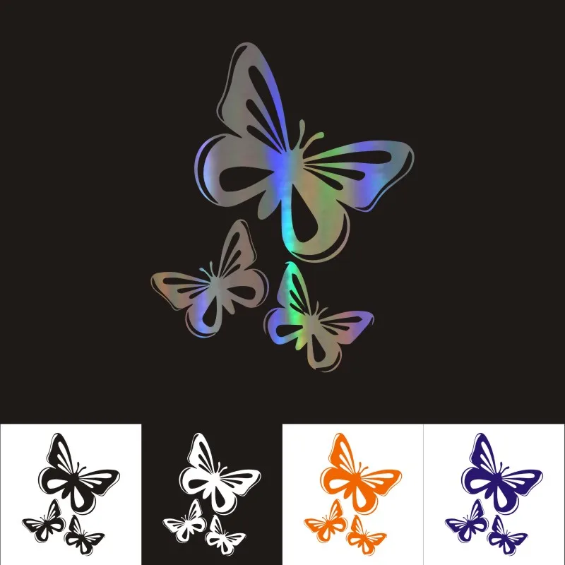 

Car Stickers Auto Sticker Beautiful Butterflies Car Motorcycle Decoration 3D Reflective Car Styling Decal 16*20CM Custom Sticker
