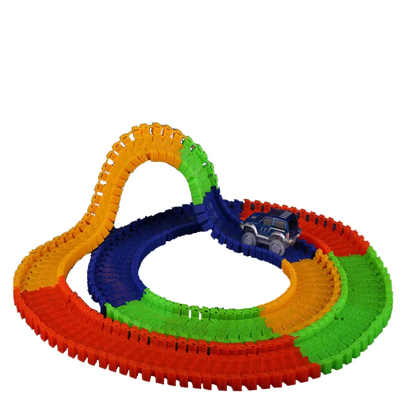 

Hot selling electric children's toy car DIY assembles 165 track car for children to improve the quality of gifts.