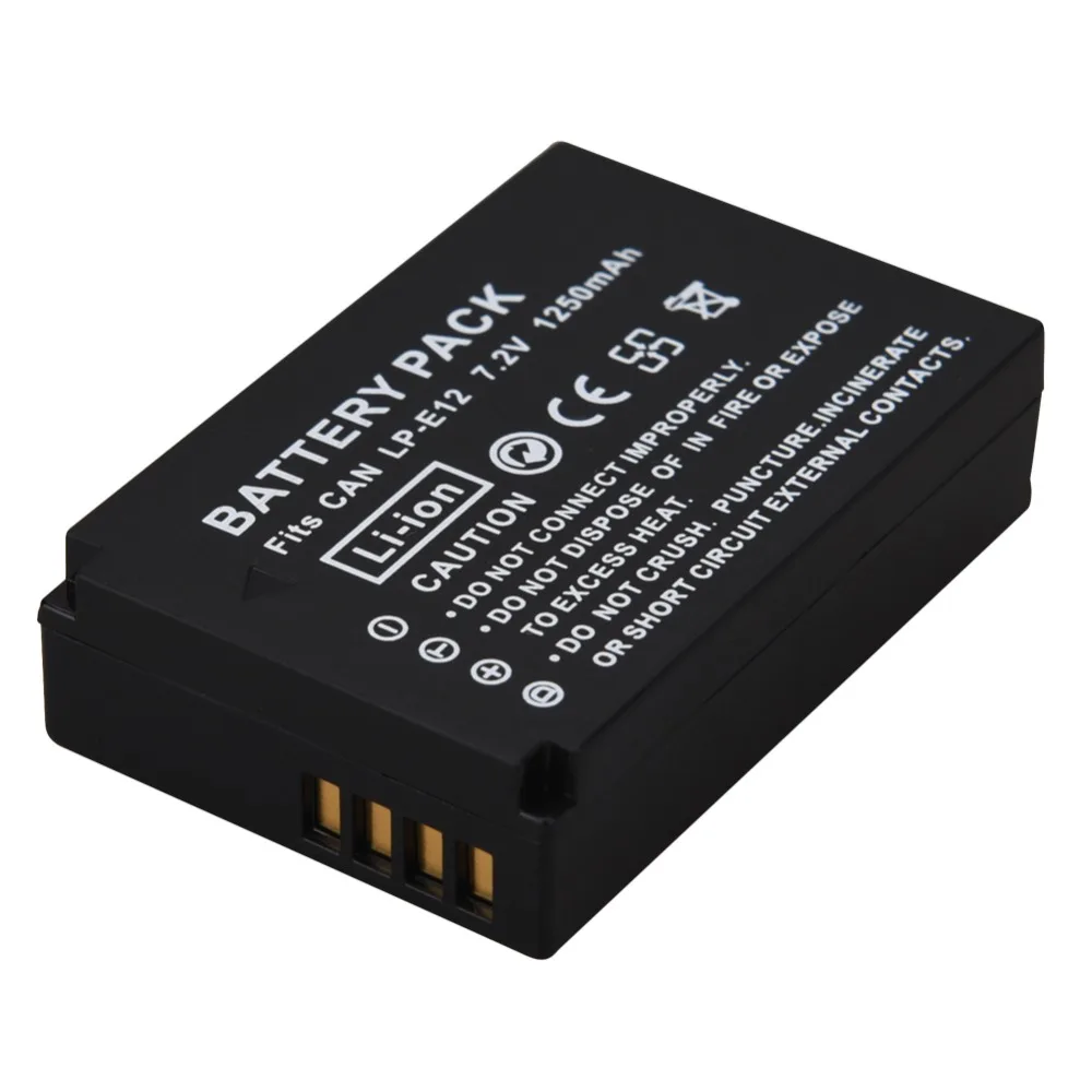 

Hot Sale 1250mAh LP-E12 LPE12 LP E12 Camera Battery For Canon EOS 100D Kiss X7 Rebel SL1 EOS M10 DSLR Battery