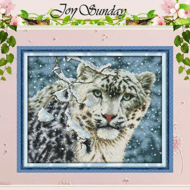 

Free Ship Snow Leopard Counted Cross Stitch 11CT 14CT Cross Stitch animals Cross Stitch Kit Embroidery for Home Decor Needlework