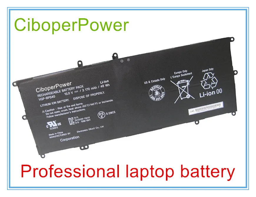 

15V 48Wh original VGP-BPS40 Battery For SVF 15A SVF15N17CXB 14A SVF14N SVF14NA1UL UltraBook VGP-BPS40