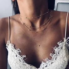 Simples boho colar de corrente de ouro gargantilha colar feminino layerd chocker colares para colar collier collar kolye