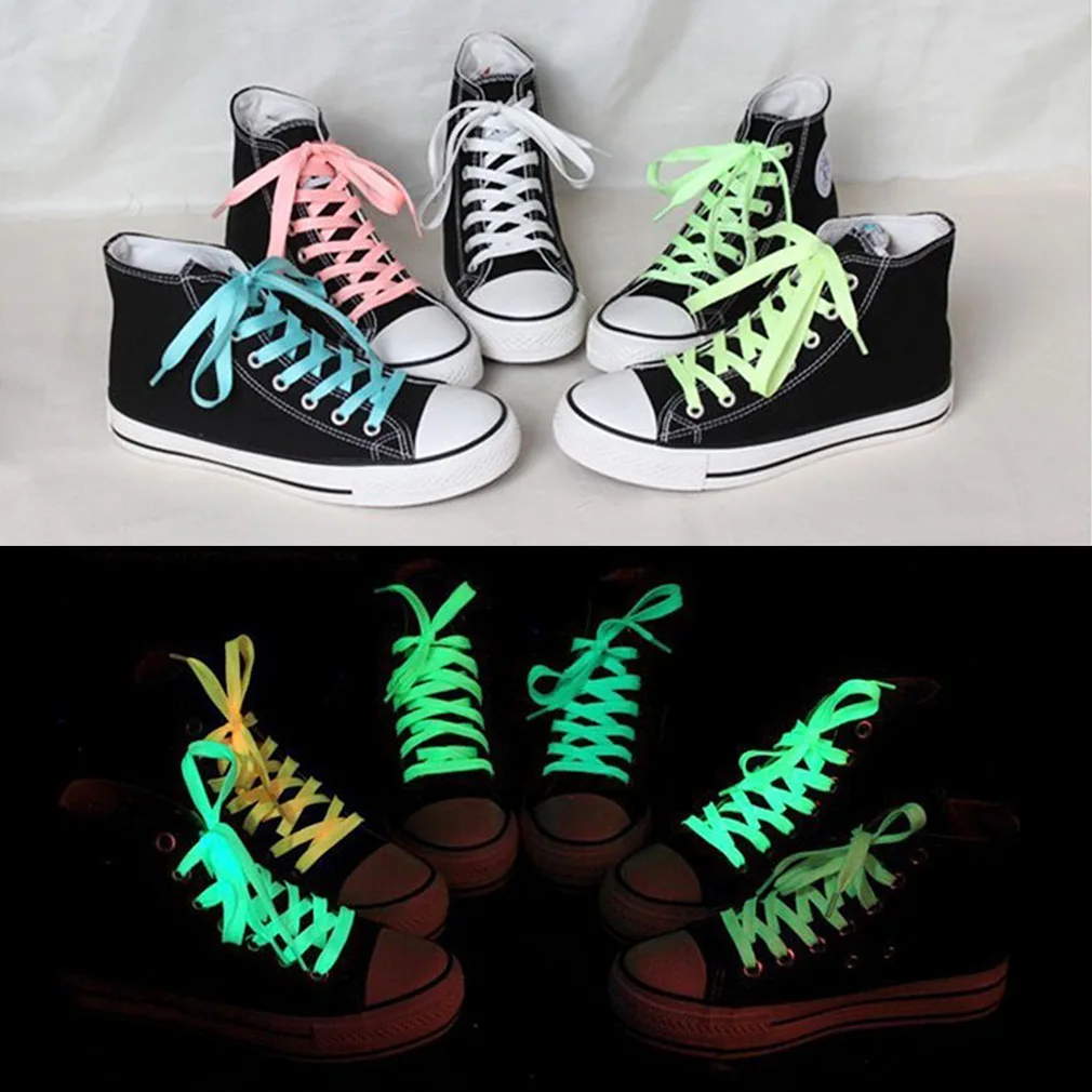 2 шт 100 см светится в темноте флуоресцентный шнурок обуви кружево полиэстер нейлон многоцветный по всему миру Распродажа