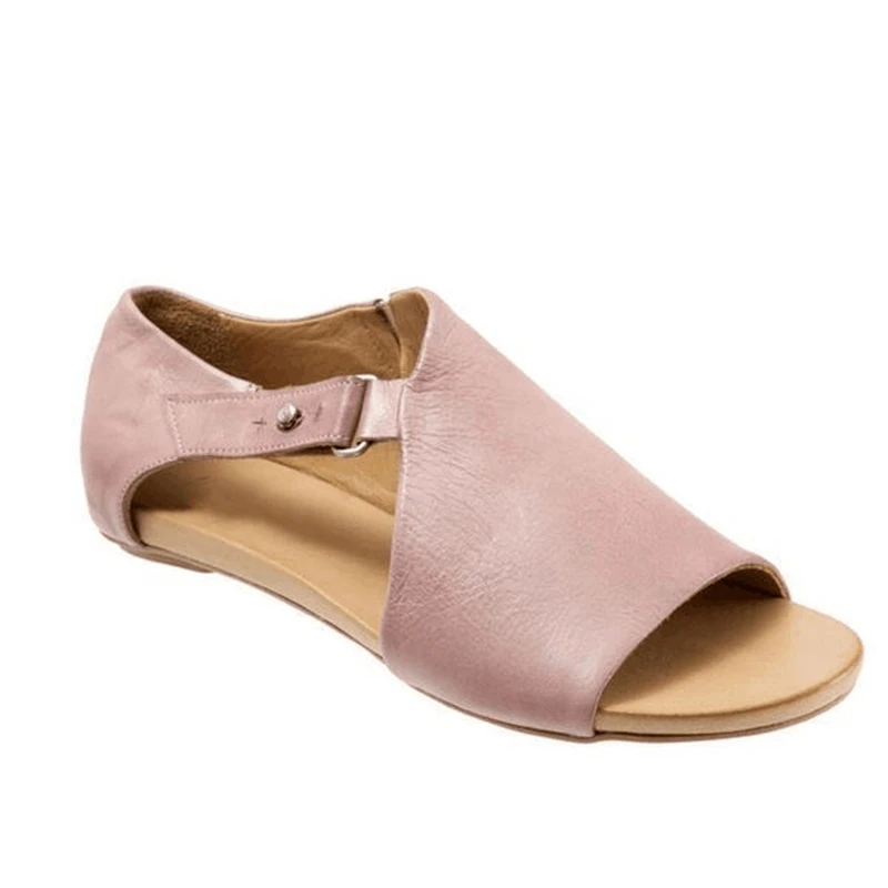 

2019 New Women Peep Toe Sandals Gladiator Flat Buckle Ladies Summer Fashion Open Toe Plus Size Rome Shoes Female Casual Style