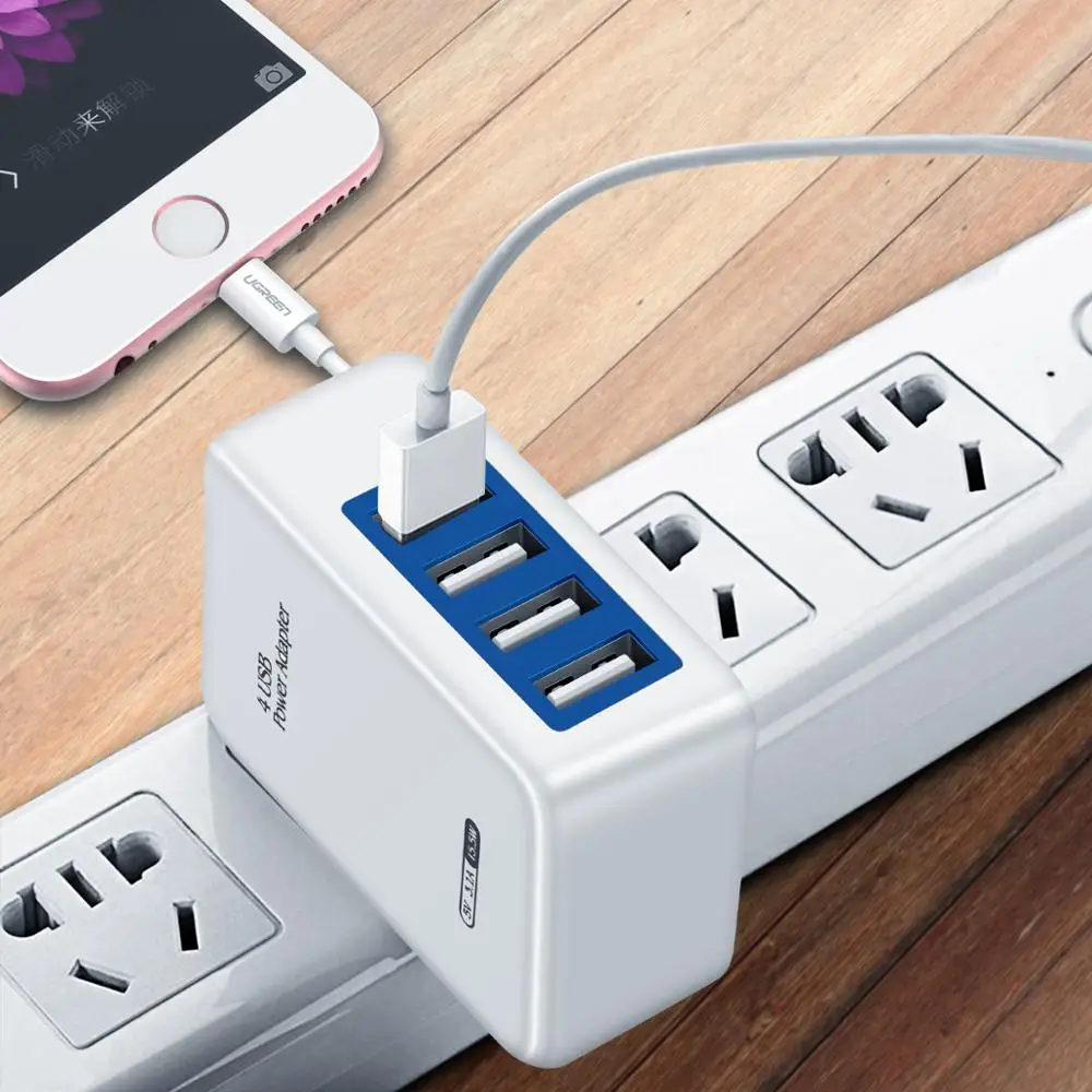 4 порта мини usb зарядное Смарт устройство настенный адаптер 5В 3.1A несколько