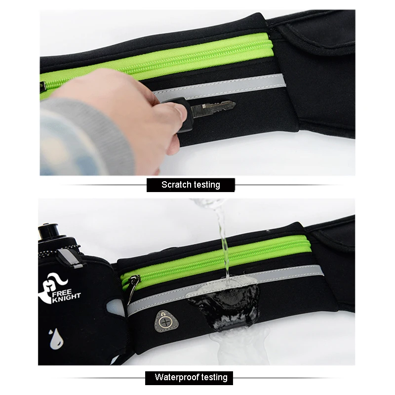 Free Knight Running Hydration Belt,Women Men Sport Running Hip Waist Bag,Waterproof Jogging Gym Waist Pack With Water Bottle