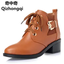 Women’s boots women genuine leather boots plus size 41 42 43 thick wool snow boots winter women ankle boots free shipping