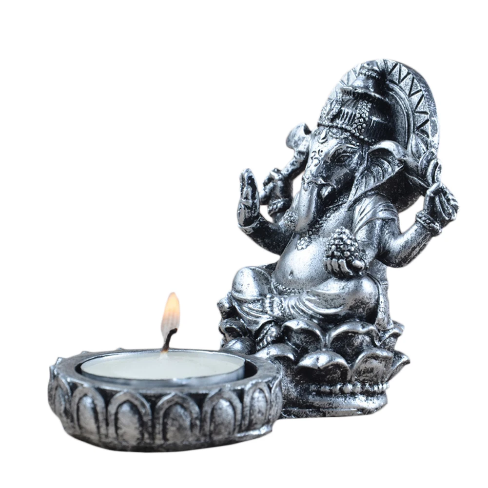 

Resin Elephant God Candlestick Candle Holder Home Decor