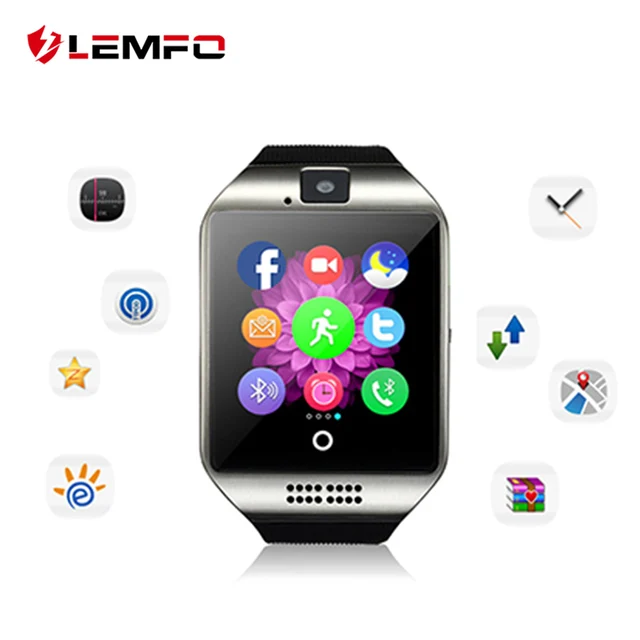 Cheap LEMFO Q18 Smart Watch with Touch Screen Big Battery Support TF Sim Card Camera Bluetooth for Android IOS Phone