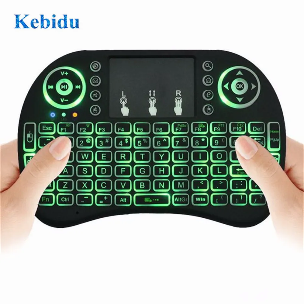 

Kebidumei (NO) backlit i8 Wireless Keyboard 2.4GHz English Russian Air Mouse Mini Wireless Keyboard Touchpad Handheld for TV BOX