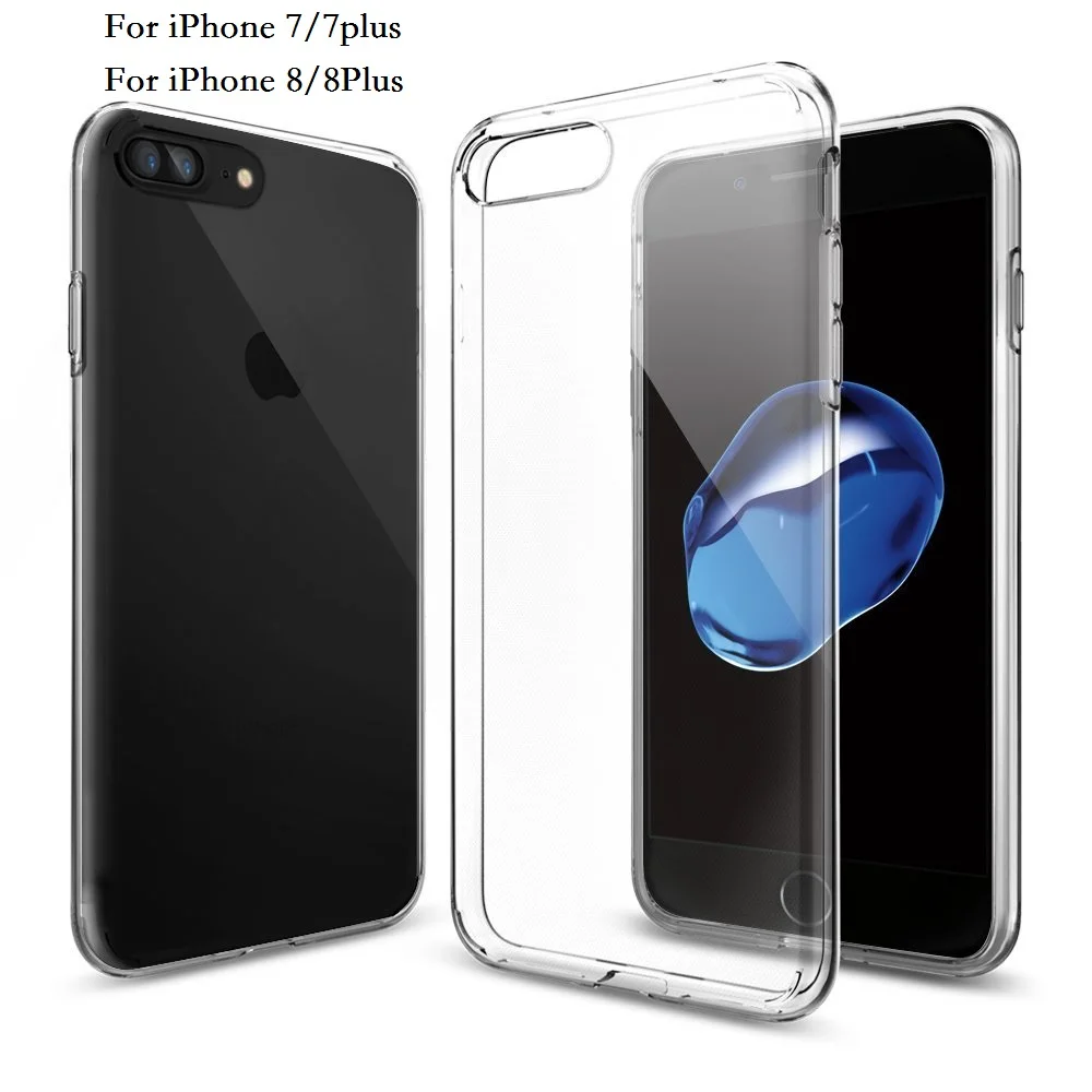 Case de Telefone para o Iphone Fina e Transparente Vskey Alta Brilhante Tpu 6 s 7 Plus Ultra Macio Silicone Tampa Traseira 8 5s se x 100 Pcs 9 VSKEY 100 pcs Alta Brilhante TPU Caso