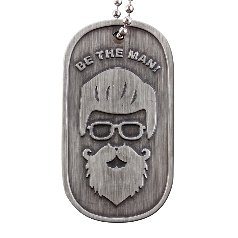 metal dog tag cheap Custom Metal Military Antique silver Dog Tag necklace hot sales BE THE MAN ...