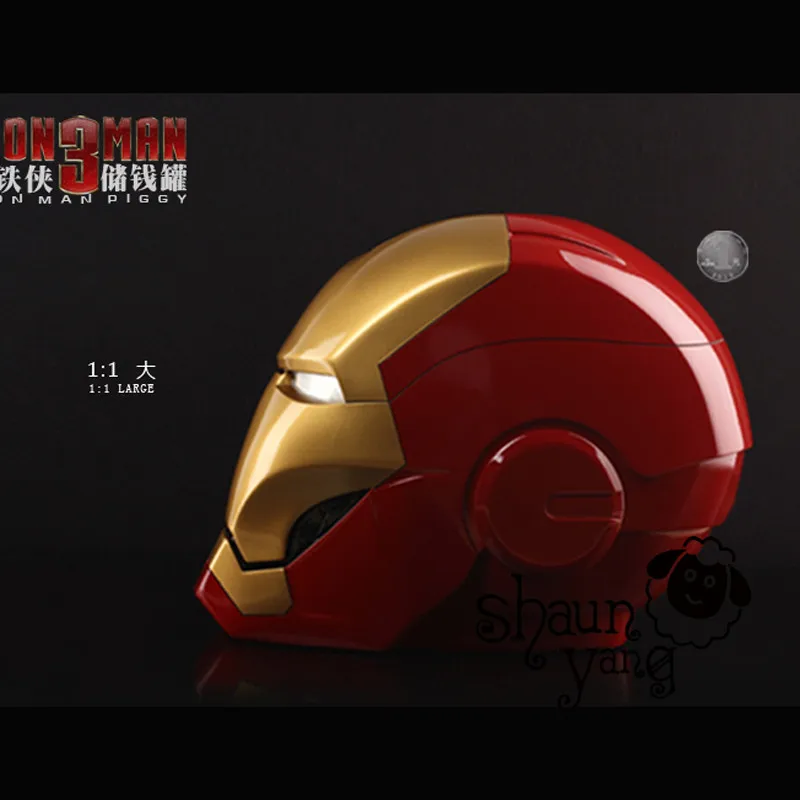

Cool 1:1 Iron Man MK3 model hand helmet ornaments creative money piggy bank birthday birthday gifts
