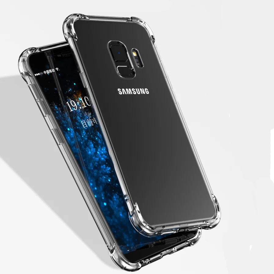 Чехол для Samsung Galaxy A6 Plus 2018 воздушная подушка мягкая силиконовая Прозрачная