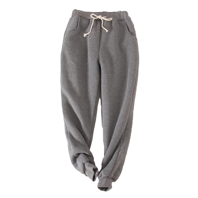 Women winter wool thickeningLoose large size elastic waist pants solid color cotton harem pants ladies casual warm trousers Women winter wool thickeningLoose large size elastic waist pants solid color cotton harem pants ladies casual warm trousers