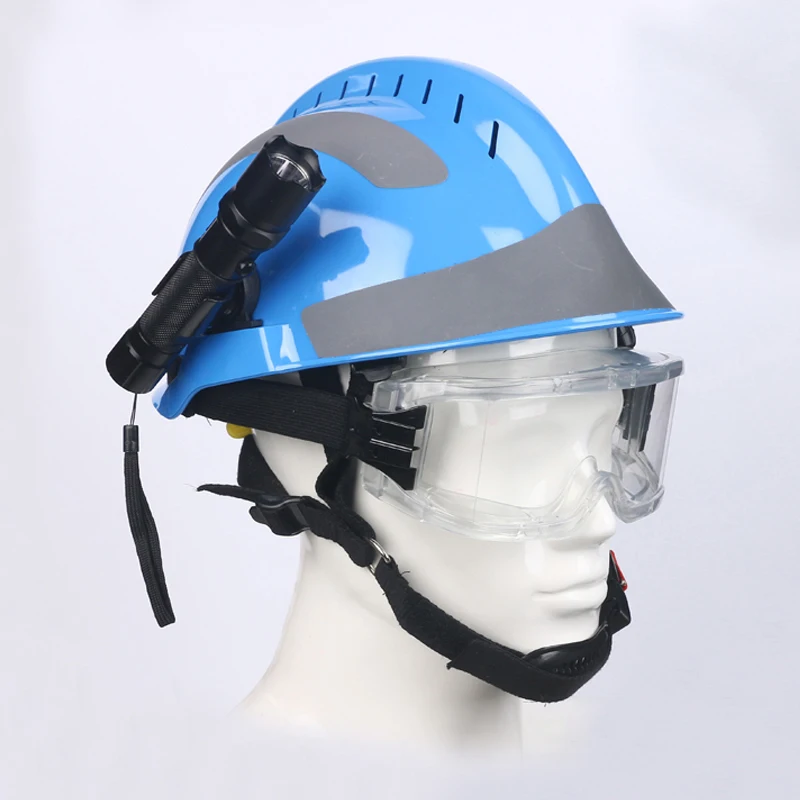 Защитный спасательный шлем пожарный защитные очки защитные шлемы на рабочем месте противопожарная жесткая шляпа с налобным фонарем и очками