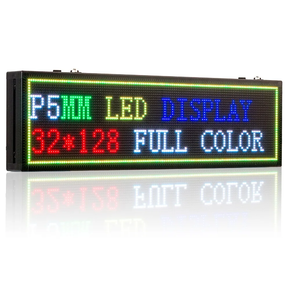 P5MM WIFI indoor full color RGB scrolling advertising text temperature LED display message board support WIFI IOS phone input