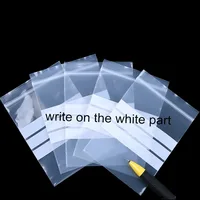 Clear Ziplock Bags Writable Design Transparent Food Grade Plastic Package Bag for Spice Snack Bean Dried Flower Storage 16 Sizes 1