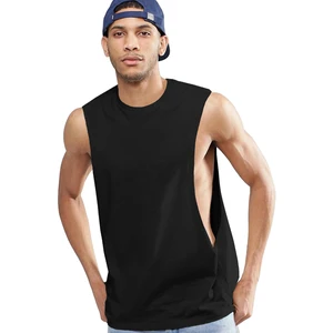 Men's Fitness Sleeveless Vest with Extreme Dropped Armhole Crew Neck Regular Fit Shirts Tank Tops