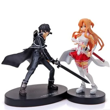 

16cm Height Sword Art Online SAO Kirito AsunaYuuki Action Figures PVC Brinquedos Collection Figures Toys