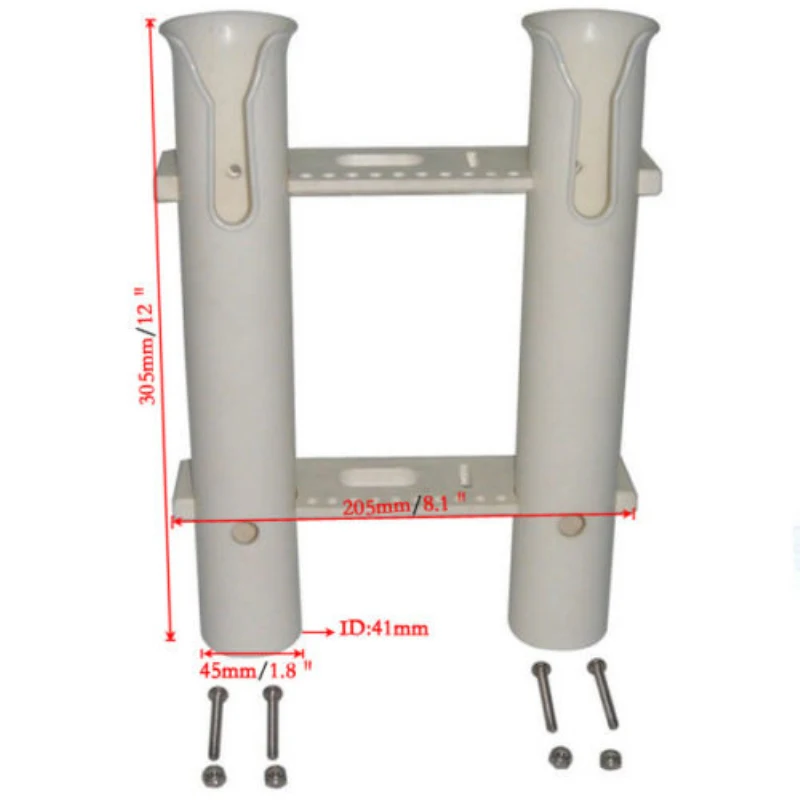 Белый Лодка пластиковый держатель стержень 2 трубки Рыбалка пластиковый держатель стержень стойки отлично