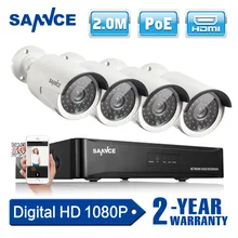 Sannce 4CH 1080 P сети PoE NVR комплект видеонаблюдения Системы 2.0MP IP Камера Открытый ИК Ночное видение Камеры Скрытого видеонаблюдения Системы