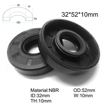 

10pcs/NBR Shaft Oil grease Seal TC-32*52*10 Rubber Covered Double Lip With Garter Spring
