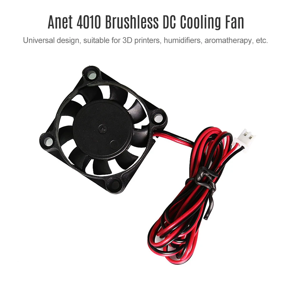 

4010 Brushless DC Cooling Fan Heat Dissipation with Oil Bearing Shaft 6000RPM Cable 110cm for Anet A8 Plus CR 10 Ender 3