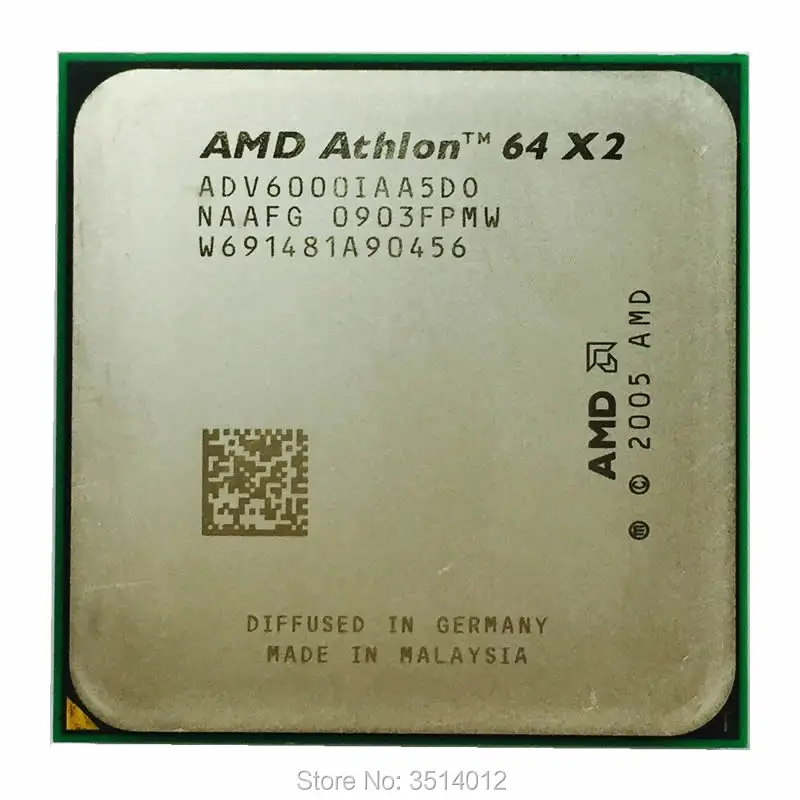 

AMD Athlon X2 6000+ X2 6000 3.1 GHz Dual-Core CPU Processor ADV6000IAA5DO Socket AM2