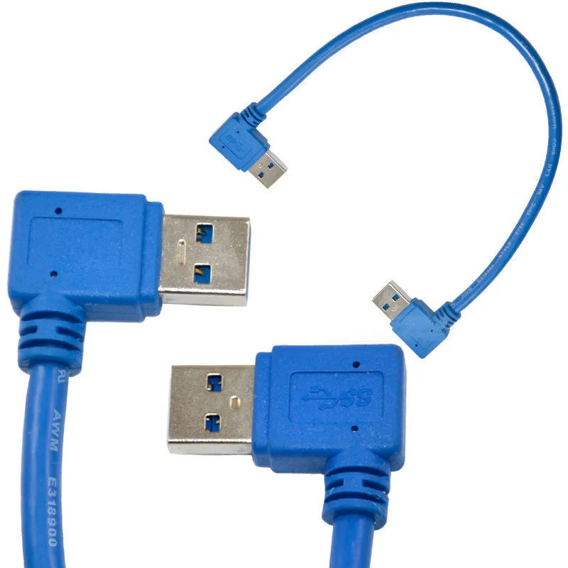 

30cm USB 3.0 Type A Male to Male 90 Degree Left Right Angle Double bend Extension Cable