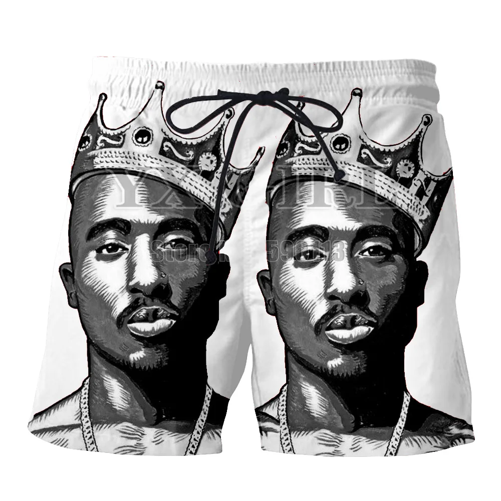 PLstar Cosmos Hip Hop shorts men women 3d print Rap singer 2PAC Tupac 3d shorts breathable short pants summer