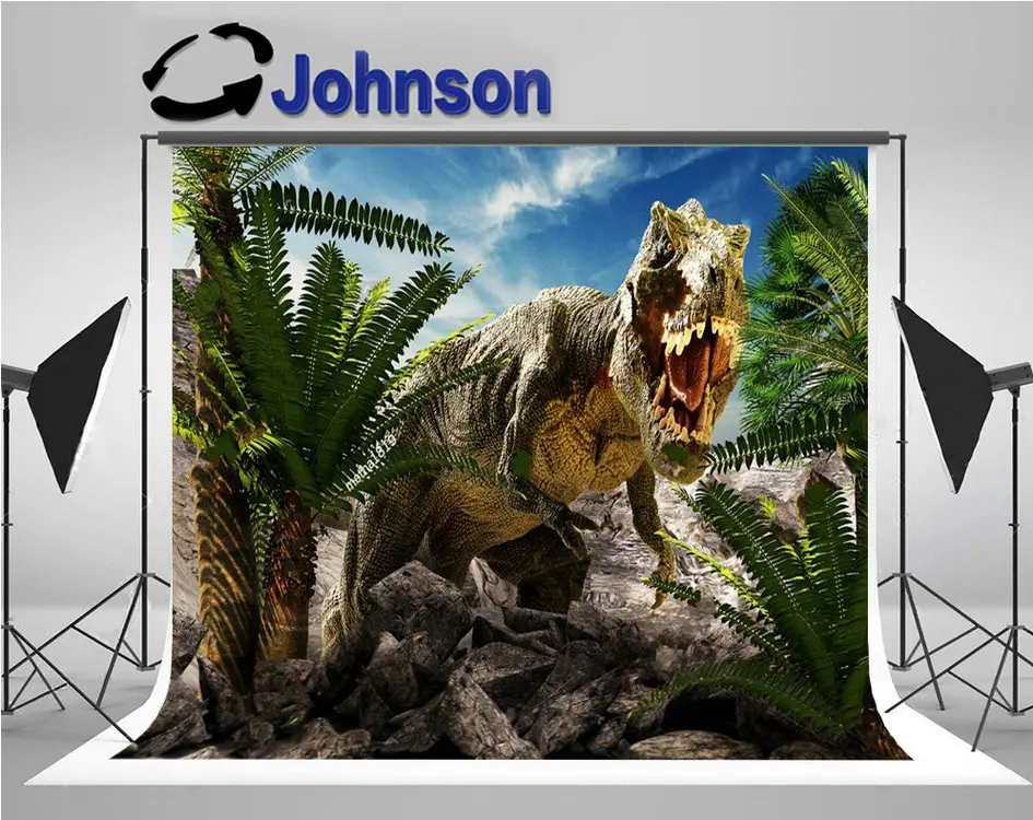 dinosaur Scene Giant Park tree backdrops High quality Computer print wall background | Электроника