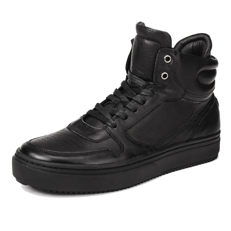 

Autumn Winter Korean Leather High-top Shoes Men's Sports Leisure High-top Shoes Wild Tide Shoes Fashion Men's Shoes