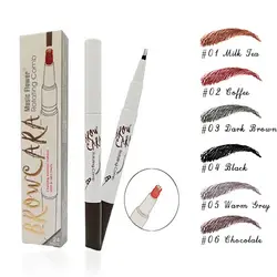 6 цветов карандаш для бровей Pen Глаза Макияж 4 глава Косметика для макияжа Долгое прочный карандаш для бровей для Для женщин Леди Девушка