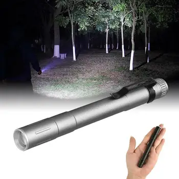 

2 Colors Portable Mini LED flashlight Penlight Pocketlight Torch Super Bright Flashlight 3 modes Waterproof 2*AAA Zoomable