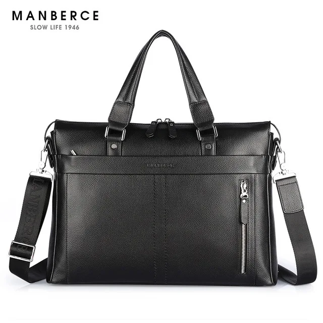 Free Shipping P Kuone Man Commercial Male Handbag Genuine Leather Shoulder Men S Asual Bag Leather
