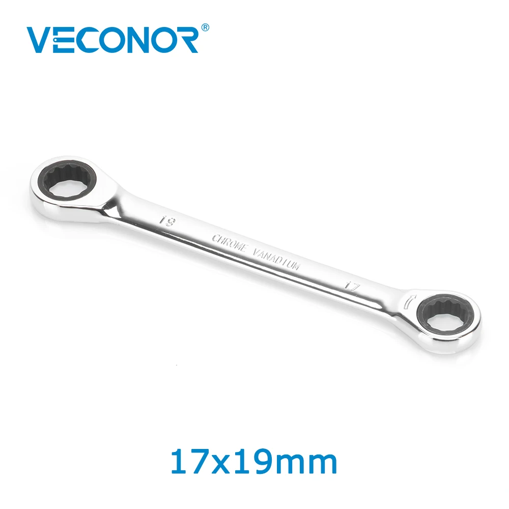 

Veconor Professional Double Ratchet 72T Spanner Wrench Double Ratcheting Wrench 17x19mm