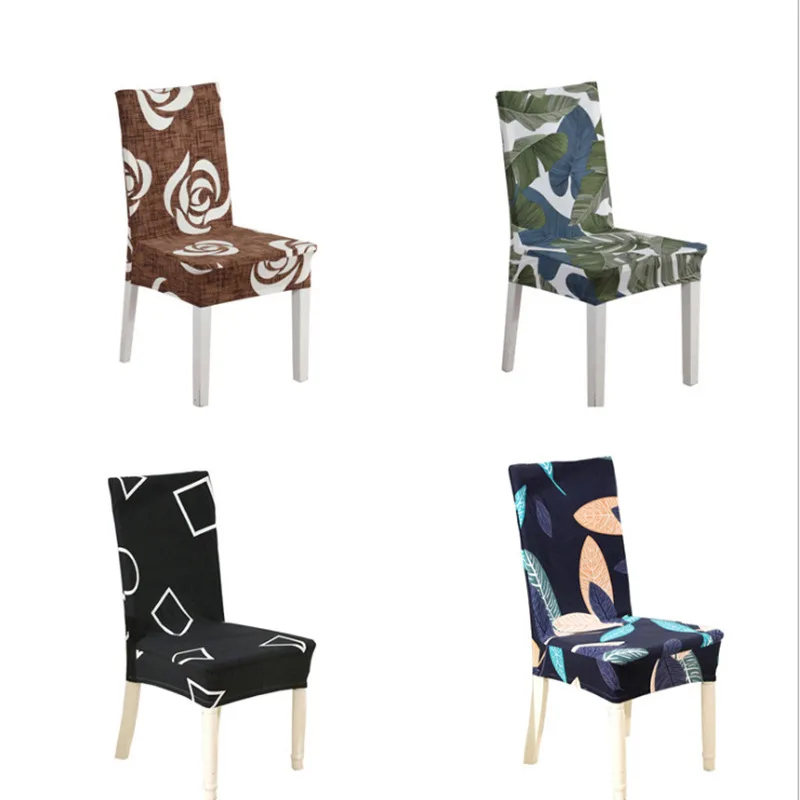 

Removable Modern Chair Cover Stretch Dining Seat Cover Spandex Elastic Wedding Hotel Banquet Chair Covers Europe Pastoral Print