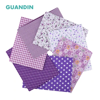 

GUANDIN,Thin Plain Printed Cotton Fabric Patchwork/Purple Series Fat Quarter Materials for Quilting & Sewing/50*50cm 7pcs/Pack