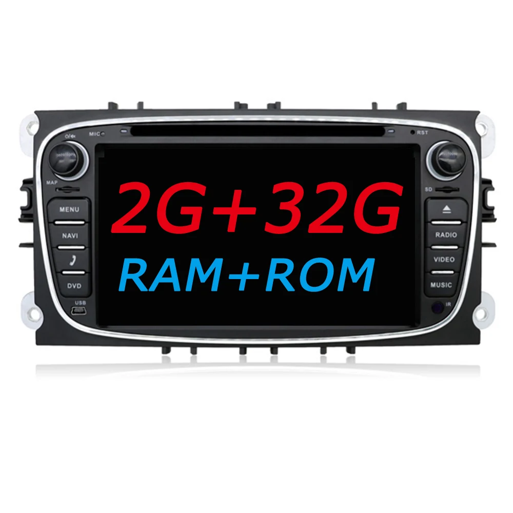 Bosion 2 din android 8,1 octa 8 ядер автомобильный dvd-плеер gps для Ford focus Mondeo S-max smax Kuga c-max радио головное устройство canbus wifi - Цвет: Black 2G 32G