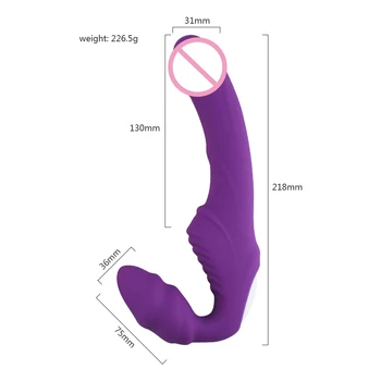 Dual motor Strapless Strap on Realistic Dildo Vibrator Massager Lesbian Both Head G-Spot Stimulate Clitoris Sex Toy for Couples 2