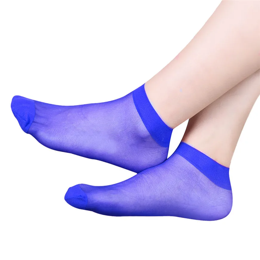 

10 Pairs Ultra-thin Elastic Silky Short Silk Women Ankle Socks