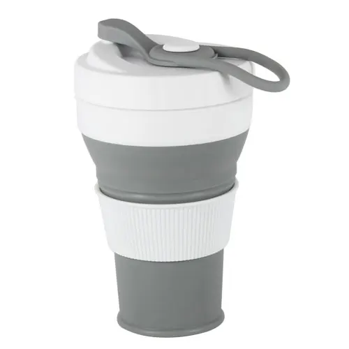 Силиконовая чашка герметичная Складная чашка для воды 450 мл уличные кружки Телескопические Складные стаканы кофейная кружка питьевые инструменты стиль - Цвет: Gray