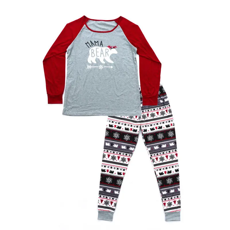 Emmaaby/семейные рождественские пижамы; Семейные комплекты; одинаковые комплекты для семьи с принтом полярного медведя; мягкая хлопковая одежда для сна